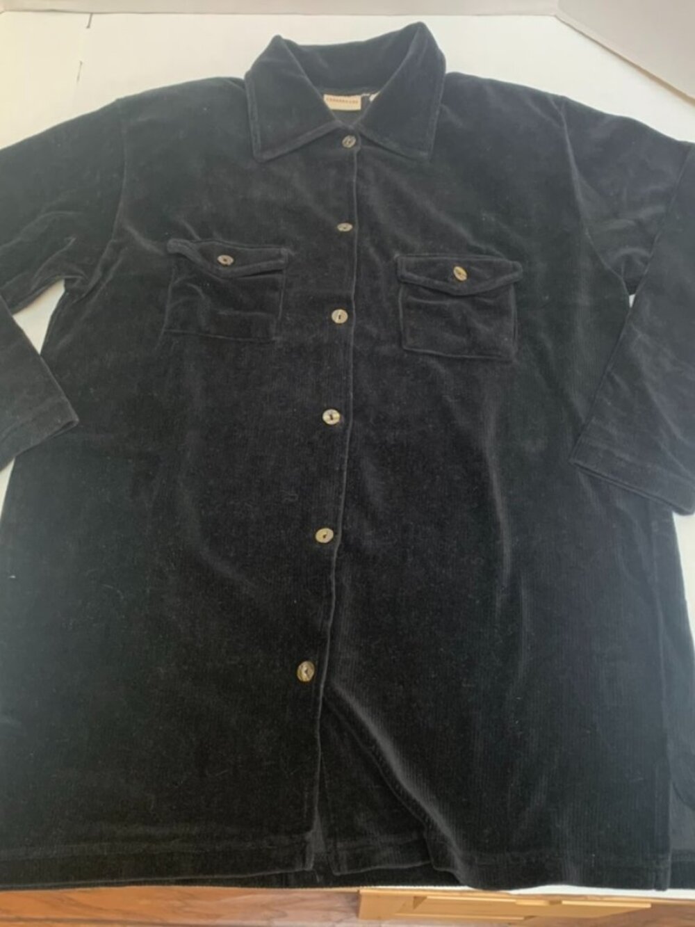 Black Womens Size Medium Shirt Jacket Soft Corduroy Crossroads Brand